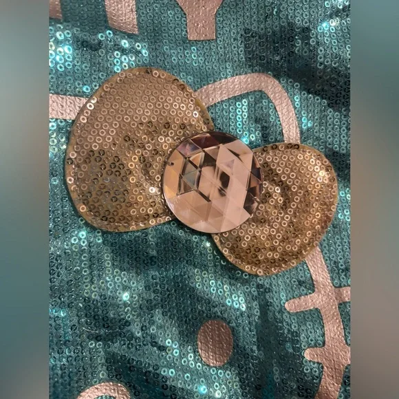 Sanrio HELLO KITTY Turquoise Blue Sequin Bag - Picture 3 of 9